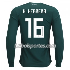 Camisetas México H.Herrera 16 Primera Equipacion Mundial 2018 Manga Larga